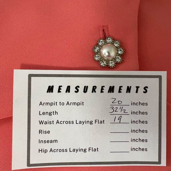 Karl Lagerfeld Womens Long Sleeve Topper Coat Peach Coral Jewel Button size 10 - Picture 16 of 16